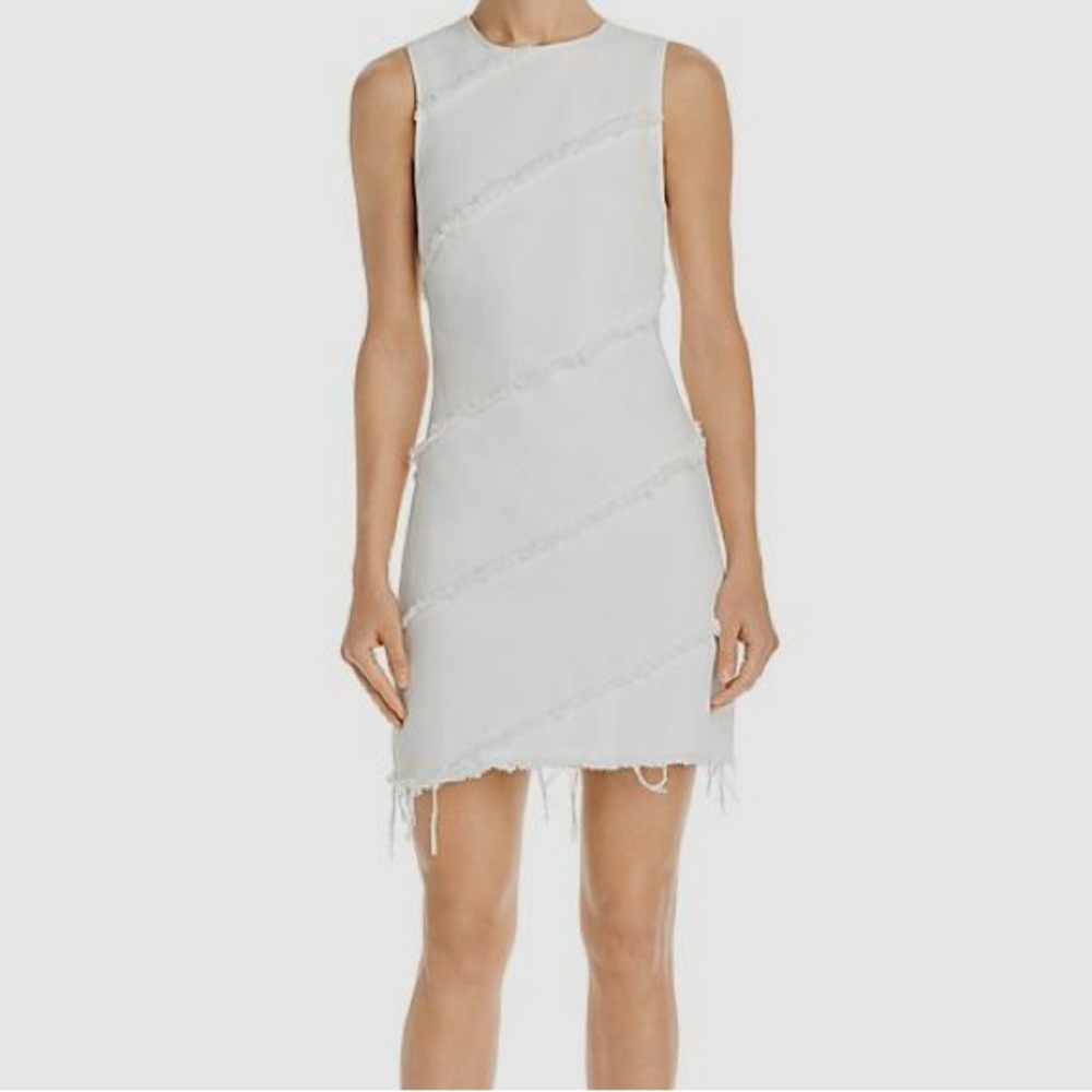 Alexander Wang White Sleeveless Crew Neck Sheath Dress